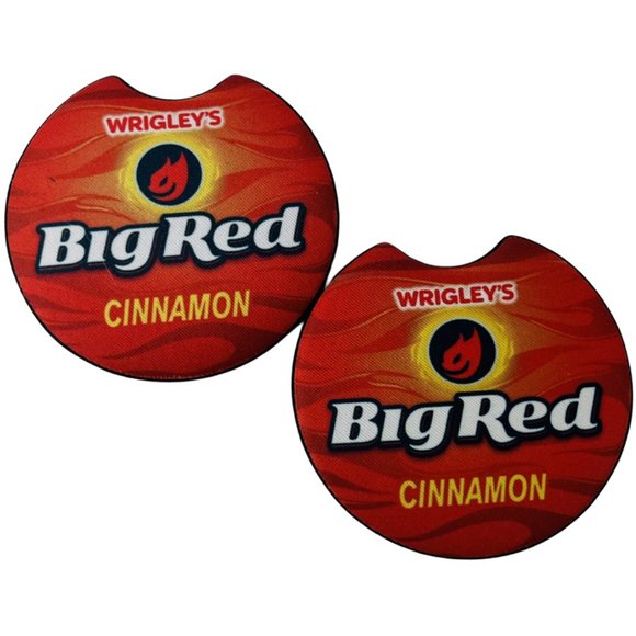 Car Coasters Big Red Cinnamon Bubble Gum Wrigley's Snack Set of 2 Neoprene - Picture 2 of 9